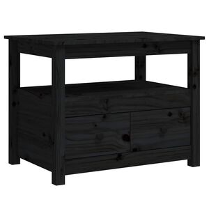 vidaXL Konferenčn&yacute; stol&iacute;k čierny 71x49x55 cm borovicov&yacute; mas&iacute;v
