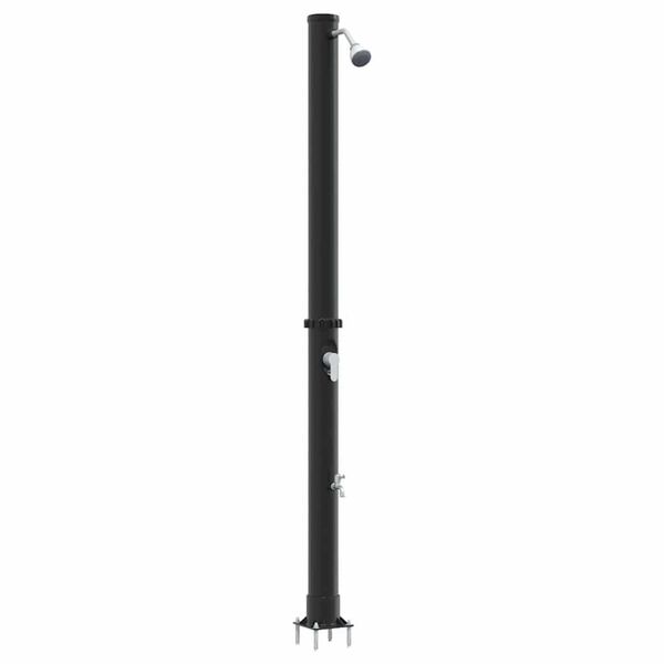 vidaXL Exteriérová slnečná sprcha Čierna 217 cm PVC a hliník