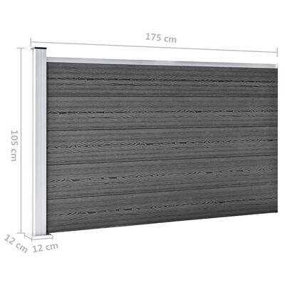 vidaXL Sada plotových panelov WPC 699x105 cm čierna