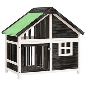 vidaXL Koterec pre psa siv&yacute; 96x60,5x87 cm borovicov&yacute; mas&iacute;v