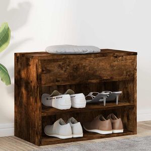 vidaXL Lavica na top&aacute;nky dymov&yacute; dub 60x30x45 cm spracovan&eacute; drevo