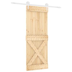 vidaXL Posuvn&eacute; dvere 80 x 210 cm Mas&iacute;vne borovicov&eacute; drevo (neupraven&eacute;)