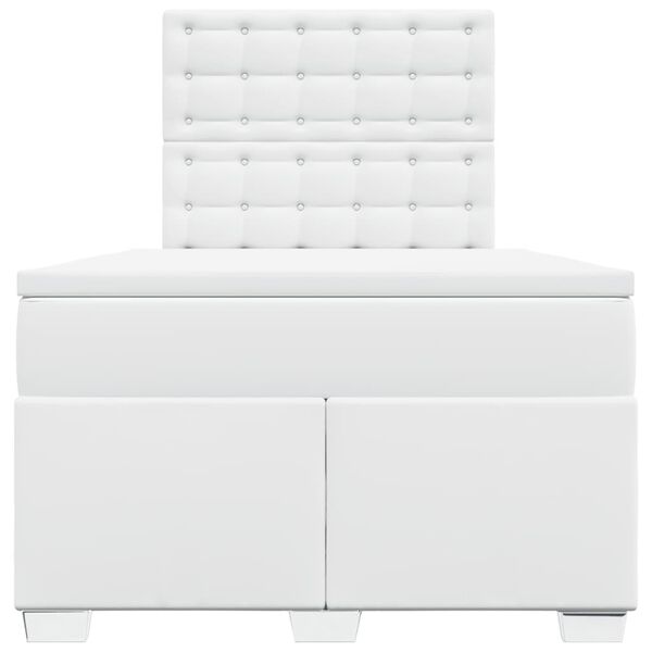 vidaXL Boxspring posteľ s matracom biela 120x200 cm umel&aacute; koža