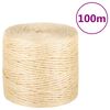 vidaXL Lano 100% sisal 4 mm 100 m