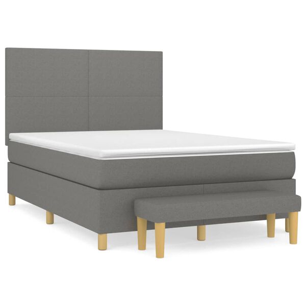 vidaXL Boxspring posteľ s matracom tmavosiv&aacute; 140x200 cm l&aacute;tka