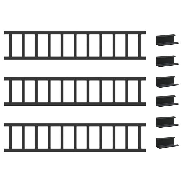 vidaXL Str&aacute;žca snehu na streche Čierna 300 x 2,5 x 20 cm Oceľ