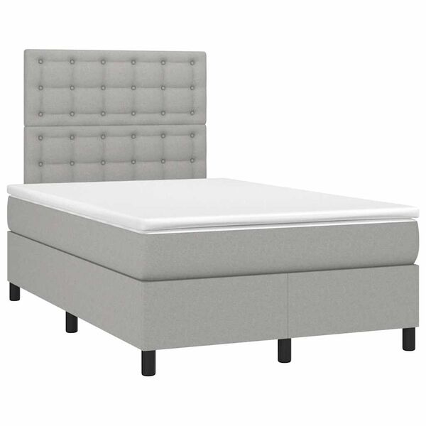 vidaXL Boxspring posteľ s matracom bledosiv&aacute; 120x190 cm l&aacute;tka