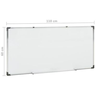 vidaXL Magnetická tabuľa biela 110x60 cm oceľ