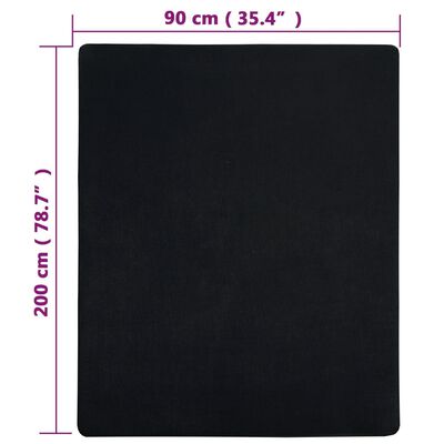 vidaXL Plachty Jersey 2 ks čierna 90x200 cm bavlna