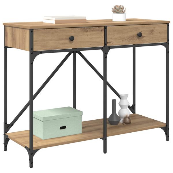 vidaXL Konzolový stôl so zásuvkou Remeselný dub 100 x 39 x 78,5 cm