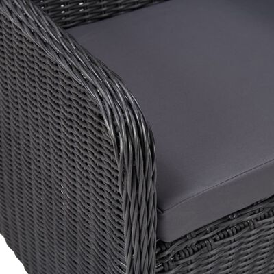 vidaXL 9-dielna vonkajšia sedacia súprava čierna polyratanová
