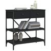 vidaXL Konzolov&yacute; stol&iacute;k čierny 75x34,5x75 cm kompozitn&eacute; drevo