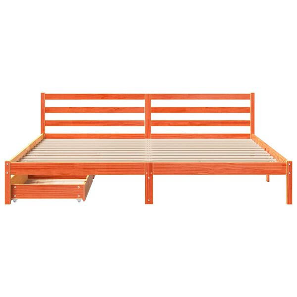 vidaXL Posteľ bez matraca voskovo hnedá 180x200 cm masívna borovica