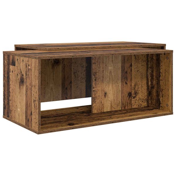 vidaXL S&uacute;prava na k&aacute;vov&yacute; stol&iacute;k 2 pcs Star&eacute; drevo Kompozitn&eacute; drevo