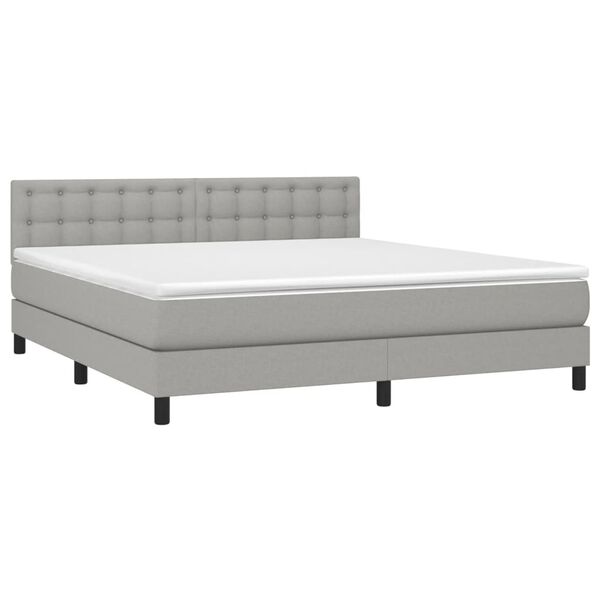 vidaXL Boxspring posteľ s matracom bledosiv&aacute; 180x200 cm l&aacute;tka