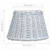 vidaXL Prútené tienidlo pre lampu 38x23 cm biele