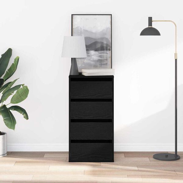 vidaXL Zásuvkový kabinet Čierna 40 x 41 x 76 cm Kompozitné drevo