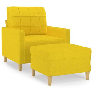 vidaXL Kreslo s podnožkou bledožlt&eacute; 60 cm l&aacute;tkov&eacute;