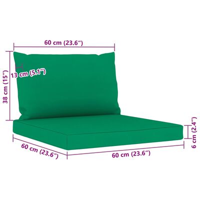 vidaXL 9-dielna záhradná sedacia súprava s podložkami zelená