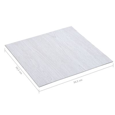 vidaXL Samolepiace podlahové dosky 20 ks PVC 1,86 m² biele