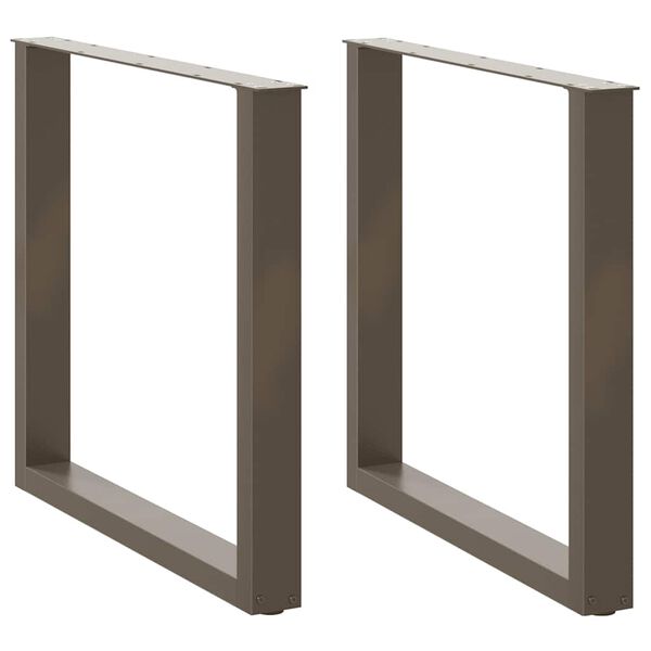 vidaXL Nohy k jed&aacute;lensk&eacute;mu stolu v tvare U, 2 ks, pr&iacute;rodn&aacute; oceľ, 80 x (72-73) cm, oceľ