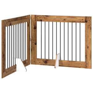 vidaXL Skladacia psia br&aacute;na so stojanmi 2 pcs Star&eacute; drevo 200,5 cm