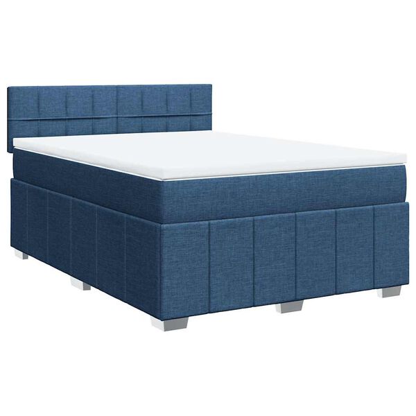 vidaXL Boxspring posteľ s matracom modr&yacute; 140x190 cm l&aacute;tka