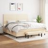 vidaXL Boxspring posteľ s matracom kr&eacute;mov&aacute; 200x200 cm l&aacute;tka