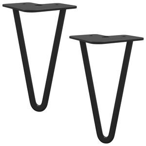 vidaXL N&aacute;bytkov&aacute; noha 2 pcs Čierna 54.1 x 54.1 x 100 mm Železo