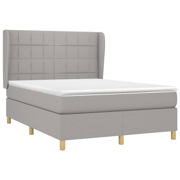 vidaXL Boxspring posteľ s matracom bledosiv&yacute; 140x190 cm l&aacute;tka