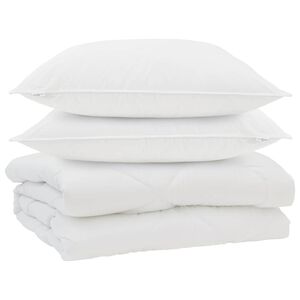 vidaXL Papl&oacute;n s vank&uacute;&scaron;om 3 pcs Biela Mikrovl&aacute;kno