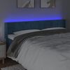 vidaXL Čelo postele s LED tmavomodr&eacute; 183x16x78/88 cm zamat