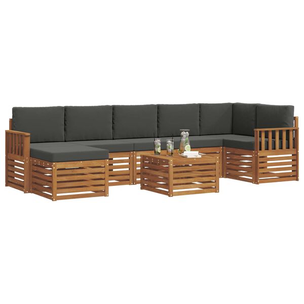 vidaXL S&uacute;pravy pohoviek s vank&uacute;&scaron;om 8 pcs Pr&iacute;rodn&aacute; a antracitov&aacute;