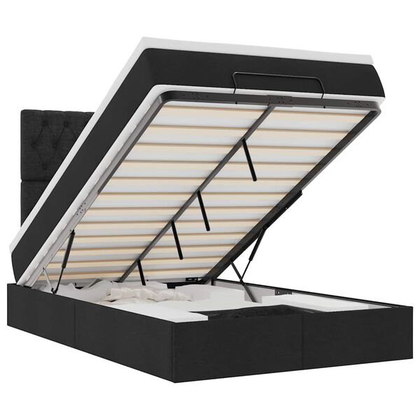 vidaXL Osmansk&aacute; posteľ s matracom čierna 120x190 cm l&aacute;tka