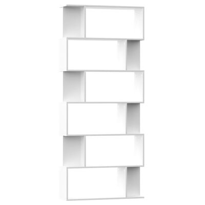 vidaXL Knižnica/deliaca stena, biela 80x24x192 cm, kompozitné drevo