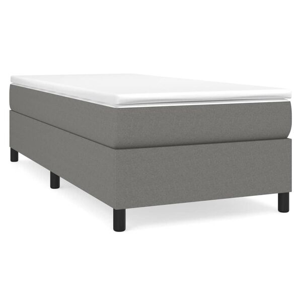 vidaXL Boxspring posteľ s matracom tmavosiv&aacute; 90x190 cm l&aacute;tka