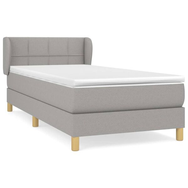 vidaXL Boxspring posteľ s matracom bledosiv&yacute; 100x200 cm l&aacute;tka