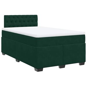 vidaXL Boxspring posteľ s matracom, tmavozelen&aacute; 120x190cm, zamat