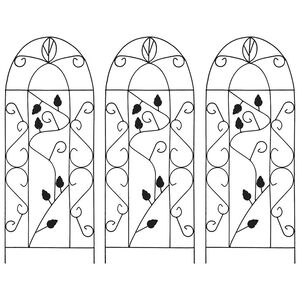 vidaXL Stojany na pop&iacute;nav&eacute; rastliny 3 ks čierne 40x100 cm železn&eacute;
