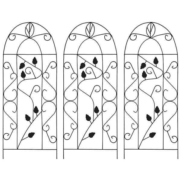 vidaXL Stojany na pop&iacute;nav&eacute; rastliny 3 ks čierne 40x100 cm železn&eacute;