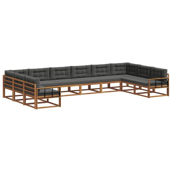 vidaXL Z&aacute;hradn&aacute; s&uacute;prava gaučov 10 pcs Pr&iacute;rodn&aacute; a antracitov&aacute;