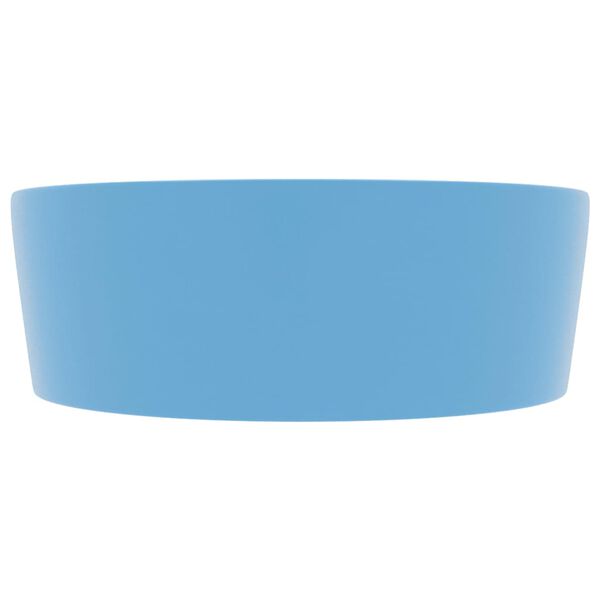 vidaXL Luxusn&eacute; um&yacute;vadlo, prepad, matn&eacute; svetlomodr&eacute; 36x13 cm, keramika