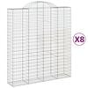 vidaXL Obl&uacute;kov&yacute; gabionov&yacute; k&ocirc;&scaron; 8 ks 200x50x220/240cm pozinkovan&eacute; železo