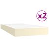 vidaXL Boxspring posteľ s matracom kr&eacute;mov&aacute; 200x200 cm umel&aacute; koža