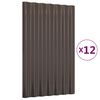 vidaXL Stre&scaron;n&eacute; panely 12 ks pozinkovan&aacute; oceľ hned&eacute; 60x36 cm