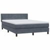 vidaXL Posteľn&yacute; r&aacute;m boxspring s matracom tmavosiv&yacute; 140x220 cm zamat
