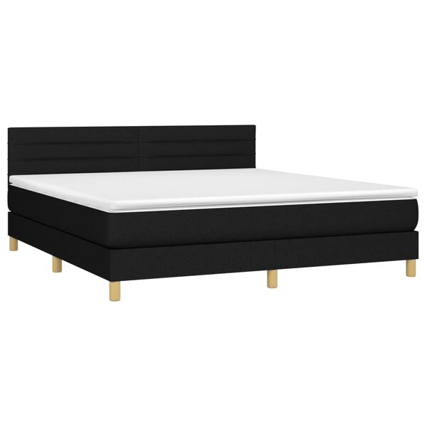 vidaXL Posteľn&yacute; r&aacute;m boxspring s matracom čierny 160x200 cm l&aacute;tka