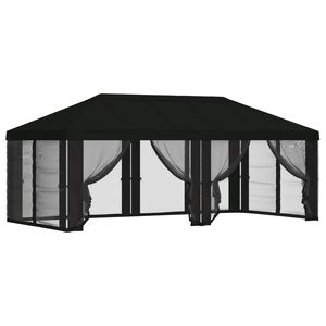 vidaXL Kryt alt&aacute;nku s bočn&yacute;mi stenami 6 x 3 m Čierna Polyester 190