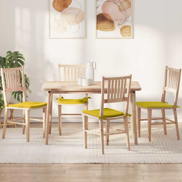 vidaXL Vankúše na sedenie 4 pcs Žltá 40 x 40 x 3 cm Zamat