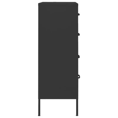 vidaXL Zásuvková skrinka čierna 80x35x101,5 cm oceľ
